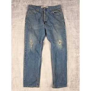 Harley Davidson Jeans Mens 36x32 Blue Denim Straight Leg Biker Motorcycle Pants